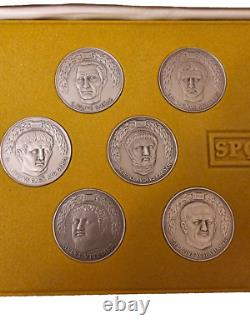 1972 Franklin Mint 12 Caesars Sterling Silver Coin Set 15 ozt Antique Finish