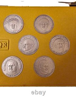 1972 Franklin Mint 12 Caesars Sterling Silver Coin Set 15 ozt Antique Finish