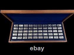 1972 Franklin Mint 50 Sterling STATE BANK Marked Ingots/Bars 1000 grains