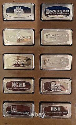 1972 Franklin Mint 50 Sterling STATE BANK Marked Ingots/Bars 1000 grains