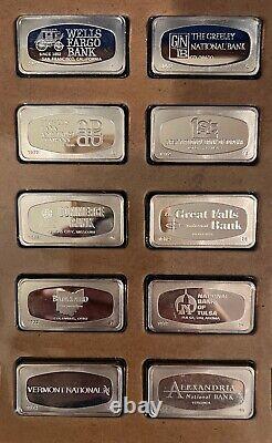 1972 Franklin Mint 50 Sterling STATE BANK Marked Ingots/Bars 1000 grains