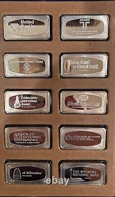 1972 Franklin Mint 50 Sterling STATE BANK Marked Ingots/Bars 1000 grains