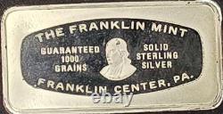 1972 Franklin Mint Christmas Ingot 1000 Grains Solid Sterling Silver bar Vintage