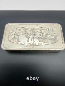 1972 Franklin Mint Christmas Ingot Sterling Silver 1000 Grains / 2.3 Oz No Box