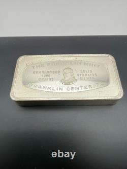 1972 Franklin Mint Christmas Ingot Sterling Silver 1000 Grains / 2.3 Oz No Box