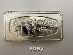 1972 Franklin Mint Christmas Ingot Sterling Silver 1000 Grains / 2.3 Oz No Box