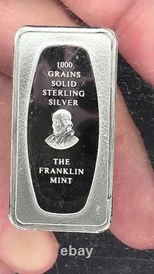 1972 Franklin Mint Father's Day 1000 Grains Sterling Silver Bar Lucite