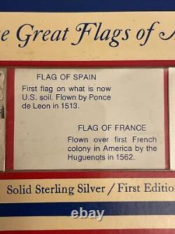 1972 Franklin Mint Flag Of France Spain Great Flags Of America Sterling Silver