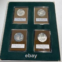 1972 Franklin Mint Holiday Medal Set Presentation Box Sterling Silver Proof