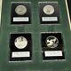 1972 Franklin Mint Holiday Medals Set 4 Sterling Silver Proofs In Box/w Stands