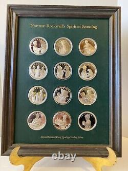 1972 Franklin Mint Norman Rockwell's Spirit of Scouting Silver Medals Set of 12