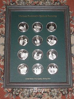 1972 Franklin Mint Norman Rockwells Spirit Of Scouting Sterling Silver Coin Set