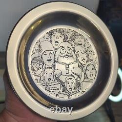 1972 Franklin Mint Plate 8 Sterling Silver Carolers Norman Rockwell 7 Ounces
