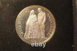 1972 Franklin Mint Set Royal Silver Wedding Anniversary Sterling Silver Medal