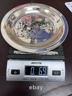 1972 Franklin Mint Solid Sterling Silver 6.9 OZ First Thanksgiving Plate 8423