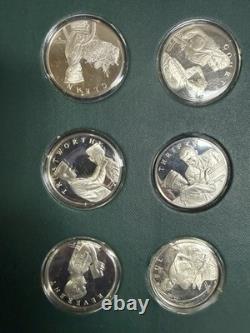 1972 Franklin Mint Spirit Of Scouting 12 Sterling Silver Medal Set 9.5 Troy Oz