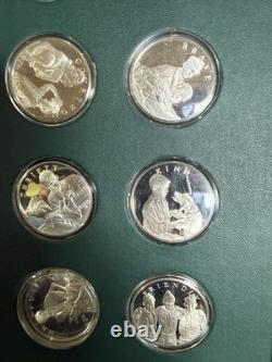 1972 Franklin Mint Spirit Of Scouting 12 Sterling Silver Medal Set 9.5 Troy Oz
