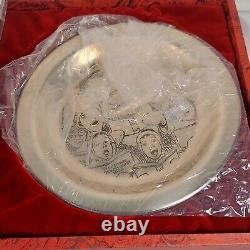 1972 Franklin Mint Sterling Silver Christmas Plate The Carolers Norman Rockwell
