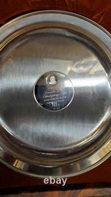 1972 Franklin Mint Sterling Silver First Thanksgiving Plate COA/BOX NICE