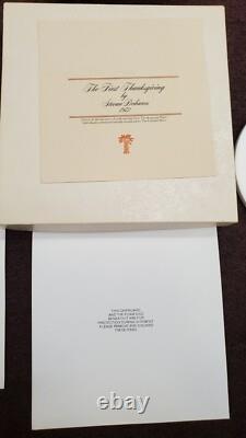 1972 Franklin Mint Sterling Silver First Thanksgiving Plate COA/BOX NICE
