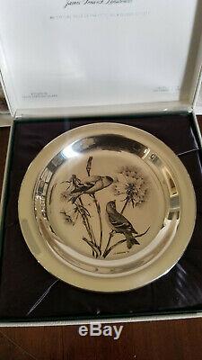 1972 Franklin Mint Sterling Silver Goldfinch Plate Audubon Society Limited Ed