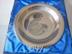 1972 Franklin Mint Sterling Silver Irene Spencer 8 Mother's Day Plate in Box