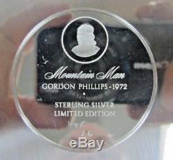 1972 Franklin Mint Sterling Silver Plate Mountain Man By Gordon Phillips