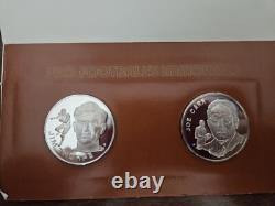 1972 Franklin Mint Sterling Silver Pro Hall of Fame Medals Jim Thorpe & Joe Carr