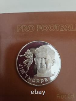 1972 Franklin Mint Sterling Silver Pro Hall of Fame Medals Jim Thorpe & Joe Carr