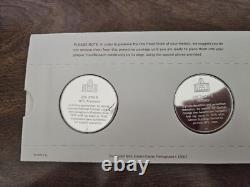 1972 Franklin Mint Sterling Silver Pro Hall of Fame Medals Jim Thorpe & Joe Carr