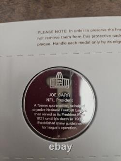 1972 Franklin Mint Sterling Silver Pro Hall of Fame Medals Jim Thorpe & Joe Carr