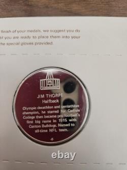 1972 Franklin Mint Sterling Silver Pro Hall of Fame Medals Jim Thorpe & Joe Carr