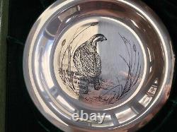 1972 Franklin Mint Sterling Silver Richard Evans Younger Bobwhite Plate