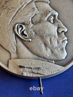 1972 Franklin Mint Sterling Silver Sculpture Medal Matsuoka Nippon 7 Troy Oz COA