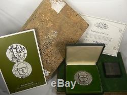 1972 MODERN DESIGN Franklin Mint Sterling Silver Medal MILLECAMPS, COA STAND