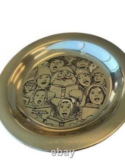 1972 Norman Rockwell Franklin Mint The Carolers Sterling Silver Christmas Plate