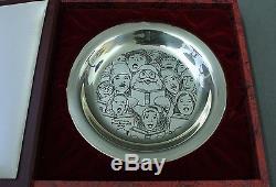 1972 Norman Rockwell The Carolers Sterling Silver Franklin Mint Christmas Plate