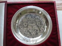 1972 Norman Rockwell The Carolers Sterling Silver Franklin Mint Christmas Plate