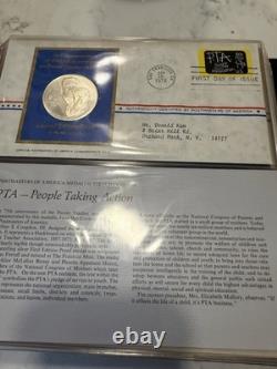 1972 Postmasters of America Medallic First Day Covers, 24 coins Sterling Silver