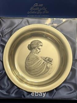 1972 Solid Sterling Silver 925 Franklin Mint Mothers Day Plate Mother & Child