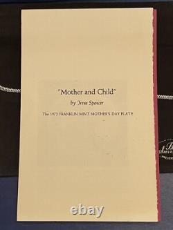 1972 Solid Sterling Silver 925 Franklin Mint Mothers Day Plate Mother & Child