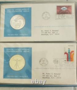 1972 United Nations Commemorative Medal Book Sterling Silver Proof Set of 5