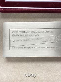 1972 franklin mint 1000 gram sterling bar NYSE dow over 1000