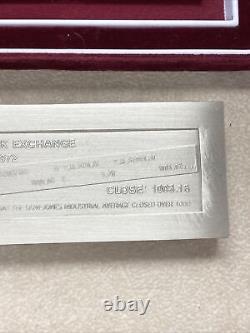 1972 franklin mint 1000 gram sterling bar NYSE dow over 1000