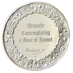 1972 medal Rembrandt Aristotle Contemplating Bust of Homer 65g Sterling