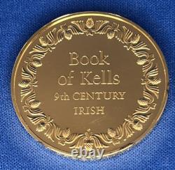 1973 24K on Sterling Silver Franklin Mint Book of Kells 9th Century Irish Coin