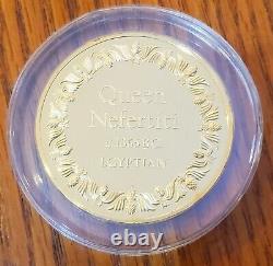1973 24K on Sterling Silver Franklin Mint Queen Nefertiti Medal-Free USA Ship