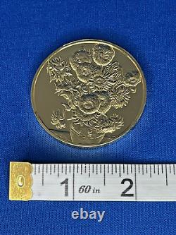 1973 24K on Sterling Silver Franklin Mint Sunflowers 1888 Vincent Van Gogh Coin