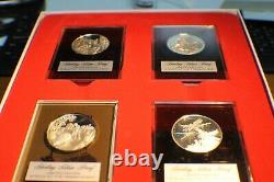 1973-74 Four Sterling S Proof LE Franklin Mint Annual Christmas Medal Christmas