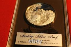 1973-74 Four Sterling S Proof LE Franklin Mint Annual Christmas Medal Christmas